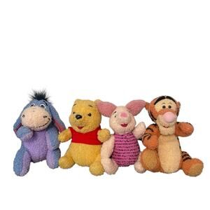 Vintage 1998 FISHER PRICE DISNEY POOH SING N GIGGLE Plush Set Of 4 Working CLEAN